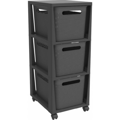 Regál s úložnými boxy - ROTHO BRISEN, 3x16 l Barva: antracit – Zboží Dáma