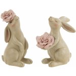 Set 2ks hnědá dekorace králíček s květy 12*9*21cm – Hledejceny.cz