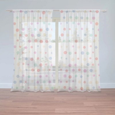 Záclony Různě barevné puntíky: 2 ks - 150x250 cm - Sablio – Hledejceny.cz