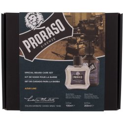 Proraso Azur Lime šampon na vousy 200 ml + balzám na vousy 100 ml dárková sada