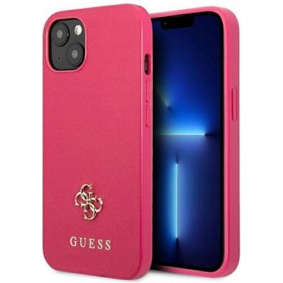 Pouzdro Guess iPhone 13 Pro Max Saffiano 4G Small Metal Logo růžové