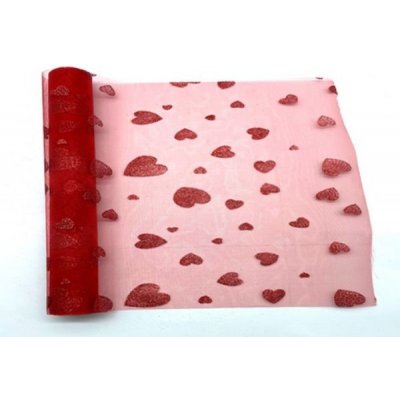 Organza 30 36cm x 5y glitrovaná červená – Zboží Mobilmania