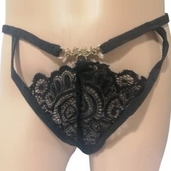 VšeNaSex.cz Ladies Pearl Decorated Hollowed-out Panty Sexy Underwear