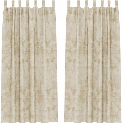 Sametové závěsy 2 ks s kroužky krémové 225x140 cm – Hledejceny.cz