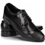 Boty k prvnímu svatému přijímání chlapecké polobotky návštěvní černé – Zboží Mobilmania