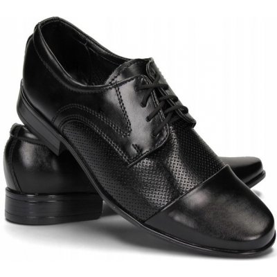 Boty k prvnímu svatému přijímání chlapecké polobotky návštěvní černé – Zboží Mobilmania