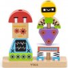 Dřevěná hračka Viga kostky Robot 52115