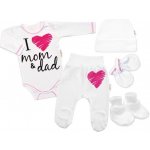 Baby Nellys 5-ti dílná soupravička do porodnice I love mom & dad holka – Zboží Dáma