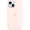Pouzdro a kryt na mobilní telefon Apple Apple Silikonové s MagSafe iPhone 15, světle růžové MT0U3ZM/A