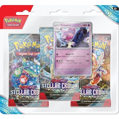 Pokémon TCG Stellar Crown 3-Pack Blister booster – Zboží Dáma