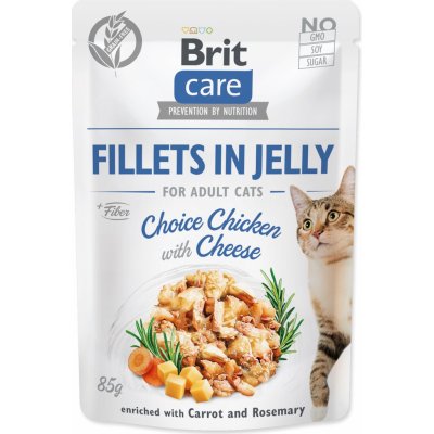 Brit Care Cat Pouch Fillets in Jelly Choice Chicken with Cheese 85 g – Zboží Mobilmania