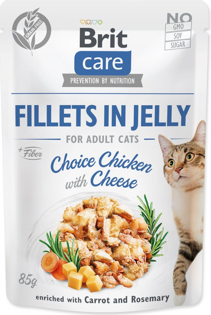 Brit Care Cat Pouch Fillets in Jelly Choice Chicken with Cheese 85 g