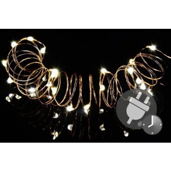 Vánoční světelný řetěz - MINI 50 LED s časovačem - teple bílá
