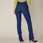 Rovné džíny s vysokým pasem, pro vyšší postavu tmavě modré – Zboží Dáma