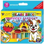 Amos Barvy na sklo sada 10 barev 10,5 ml + šablony a fólie – Zboží Dáma