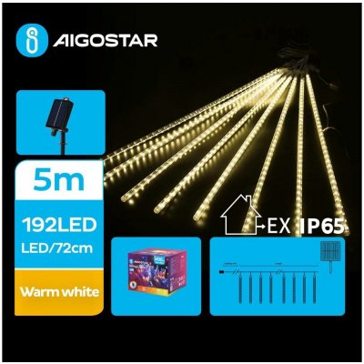 Aigostar B.V. Aigostar LED Solární vánoční řetěz 192xLED 8m IP65 teplá bílá AI1206 – Hledejceny.cz