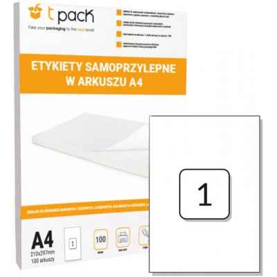 T-Pack ETA21029701 Samolepící etikety 210 x 297 mm 1 ks na A4 100 listů – Zboží Dáma