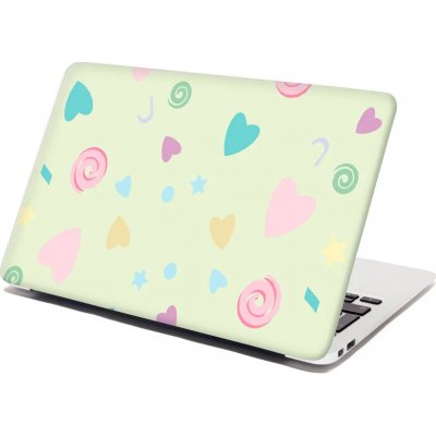 Sablio Samolepka na notebook Srdíčka a spirály XL - 29x20 cm – Zboží Živě