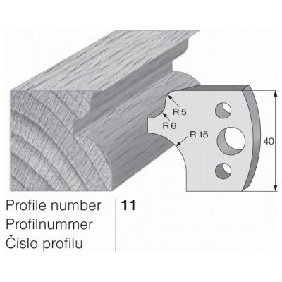 Nůž profilový č. 11 SP do frézovací hlavy 40 x 4 mm PILANA – Zboží Mobilmania