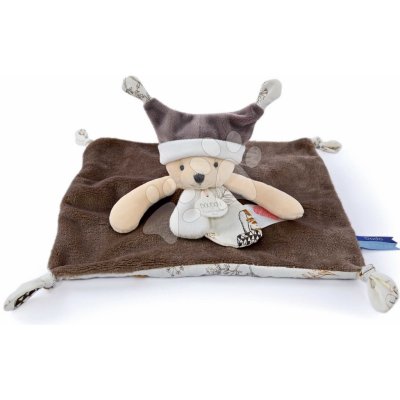 Doudou et Compagnie plyšový medvedík na maznanie Bear Taupe Flat Comforter s QR kódom na rozprávky hnedý 25 cm DC4058 – Hledejceny.cz