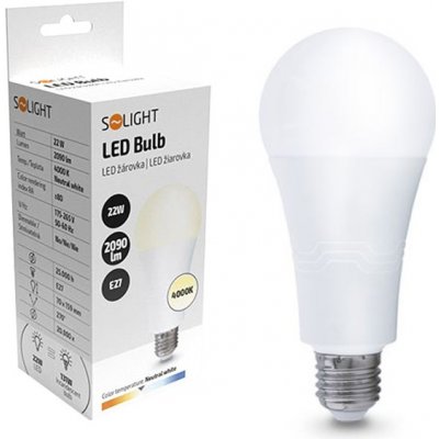 Solight LED žárovka , klasický tvar, 22W, E27, 4000K, 270°, 2090lm WZ536 – Hledejceny.cz
