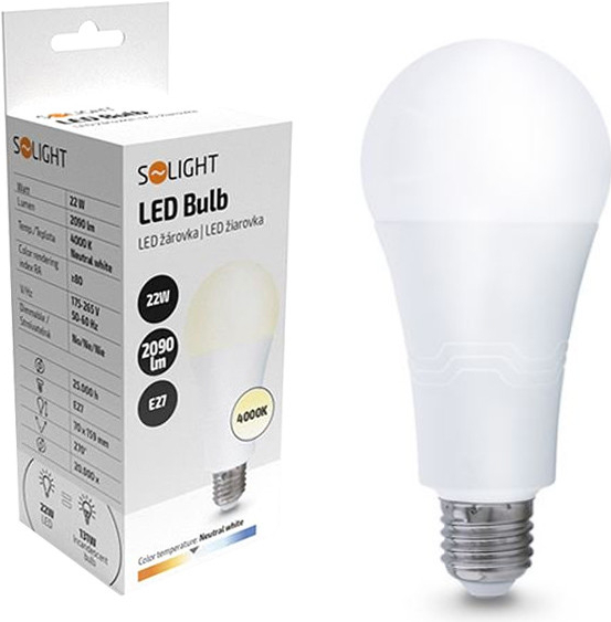 Solight LED žárovka , klasický tvar, 22W, E27, 4000K, 270°, 2090lm WZ536