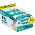 Pampers Dětské čisticí ubrousky s 99 % vody 9 x 60 ks – Sleviste.cz