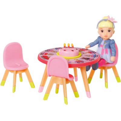 BABY born Minis Sada s narozeninovým stolem, židličkami a panenkou, 906170