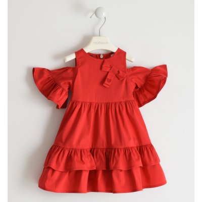 Sarabanda šaty letní tkané s odlehčenými rukávy červená