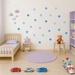 Labeland Samolepky na zeď Puntíky pastel blue 1 arch 53 × 120 cm – Hledejceny.cz