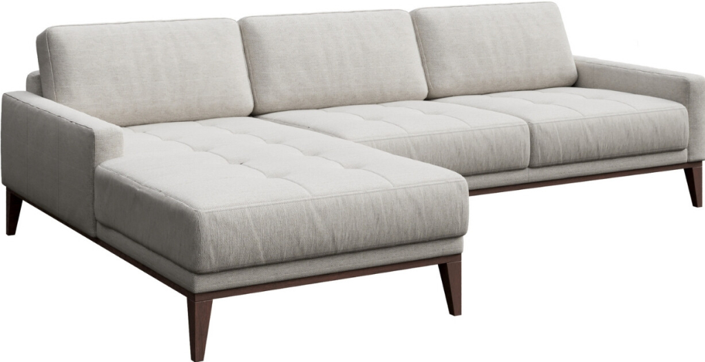 Mesonica Světle šedá látková rohová pohovka Musso Tufted levá 248 cm