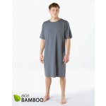 Gina pánské košile noční pánská krátký rukáv šité jednobarevné Bamboo 79206P tm. šedá – Sleviste.cz