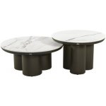 Apple Bee Konferenční stolky Tonga (sada 2 ks) kulaté, 80 cm + 60 cm, rám Bronze (bronzová), deska keramický kompozit dekor Marble – Hledejceny.cz