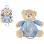 Teddies Medvěd natahovací hrací strojek s chrastítkem plyš 18x18cm modrý na kartě v sáčku – Zboží Mobilmania