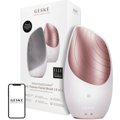Geske Sonický termální kartáček na obličej 6 v 1 s aplikací růžový – Zboží Dáma