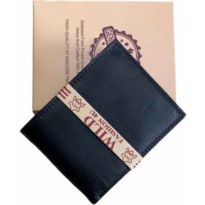 Pánská kožená peněženka s přezkou Wild Fashion4u černá – Zboží Mobilmania