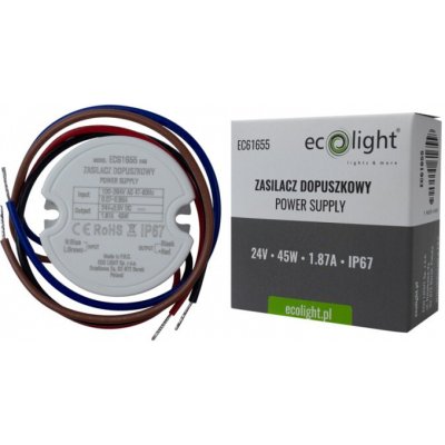 FI60 LED páskový zdroj 45W 24V 1,87A IP67 Ecolight – Hledejceny.cz