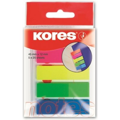 Samolepící neonové záložky Index Strips 45x12 mm / 5 barev / 25 lístků á barva – Sleviste.cz