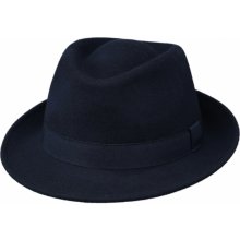 Fiebig since 1903 Klasický trilby klobouk vlněný modrý s modrou stuhou