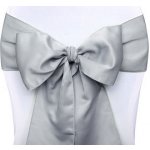 Dekorační mašle na židli - stříbrná 275 x 15 cm, 10 ks – Zboží Dáma