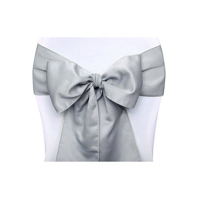 Dekorační mašle na židli - stříbrná 275 x 15 cm, 10 ks – Zboží Dáma