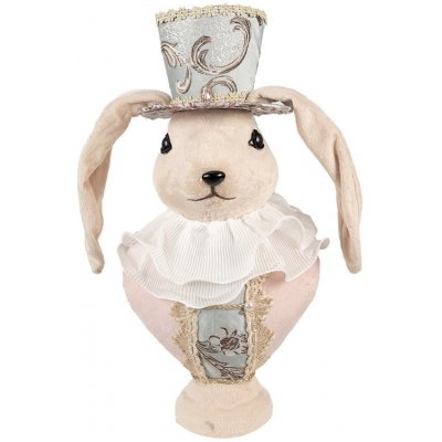 Béžová dekorace busta sametová zaječice Fancy 18*15*39 cm – Hledejceny.cz