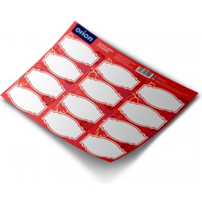 ORION Prázdné samolepky na dózy 12 ks červené – Zboží Mobilmania