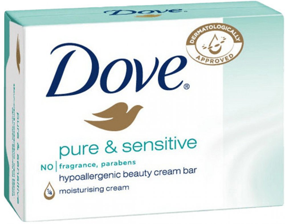 Dove Pure & Sensitive hypoalergenní toaletní mýdlo 100 g | Srovnanicen.cz