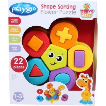 Playgro skládací puzzle květina s tvary