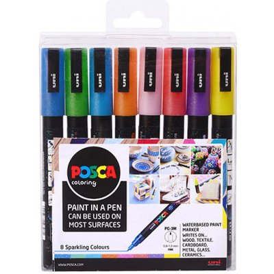Uni Posca PC-3M 8 ks třpytivé – Zboží Mobilmania