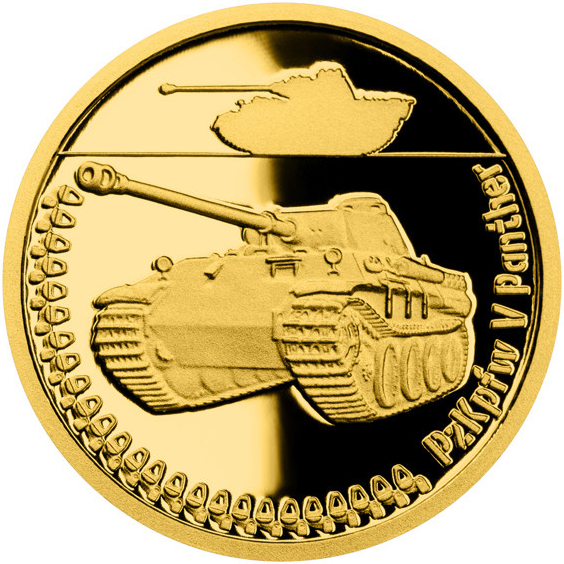 Česká mincovna Zlatá mince Obrněná technika Mk VIII Cromwell proof 3,11 g