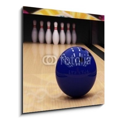 Skleněný obraz 1D - 50 x 50 cm - bowling ball and pins bowlingová koule a kolíky – Zboží Mobilmania