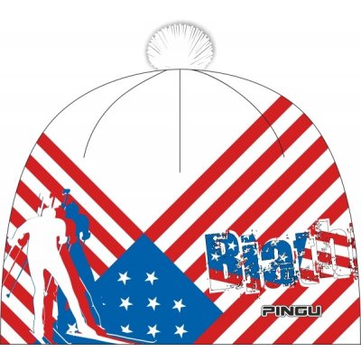 Čepice biatlon zimní s bambulí Pingu Boby Biatlon Flag F USA – Zboží Mobilmania