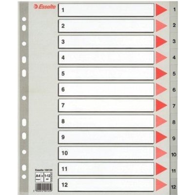 Plastový rozlišovač Esselte MAXI s označením 1-12 – Zboží Živě